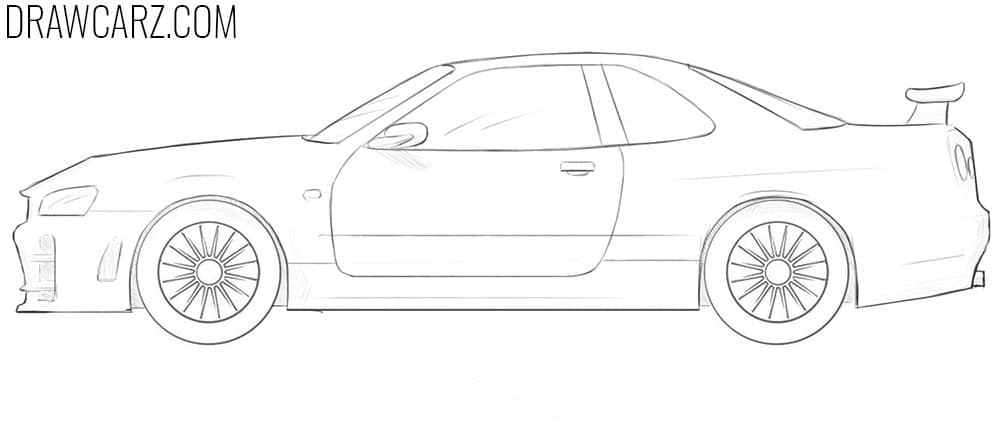 how to draw a Nissan Skyline