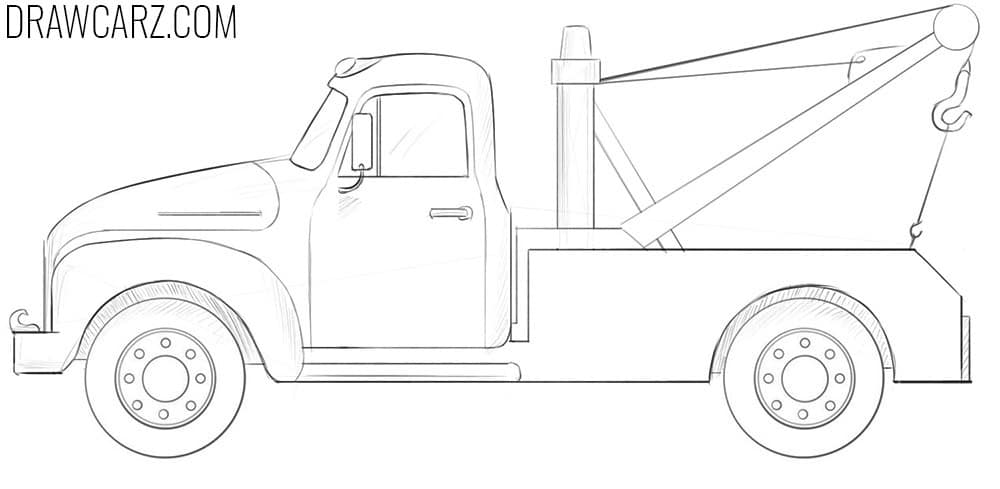 how to draw a Tow Truck