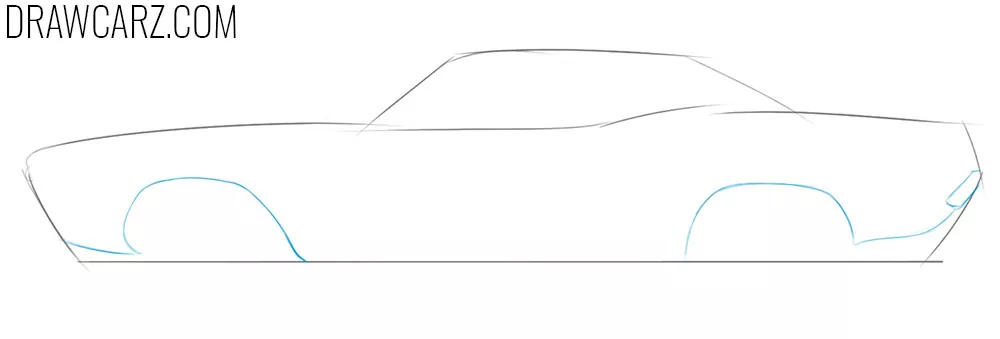 how to draw a drag car from the side