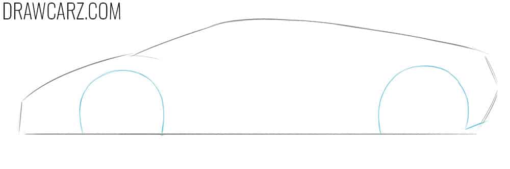how to draw a lamborghini huracan from the side