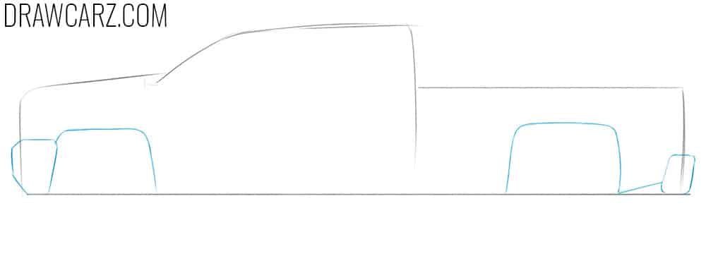 how to draw a pickup truck