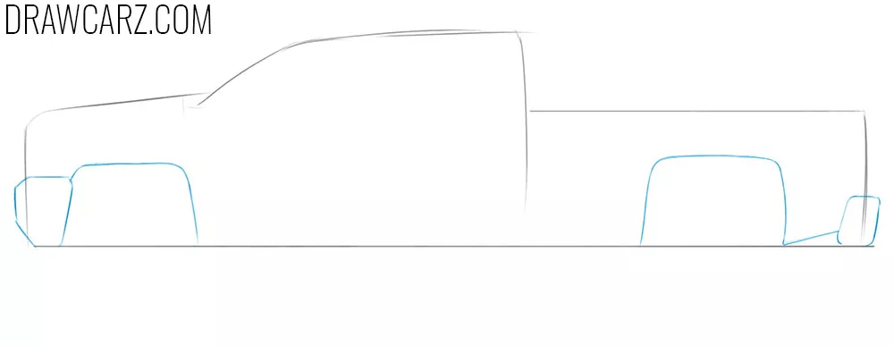 how to draw a pickup truck