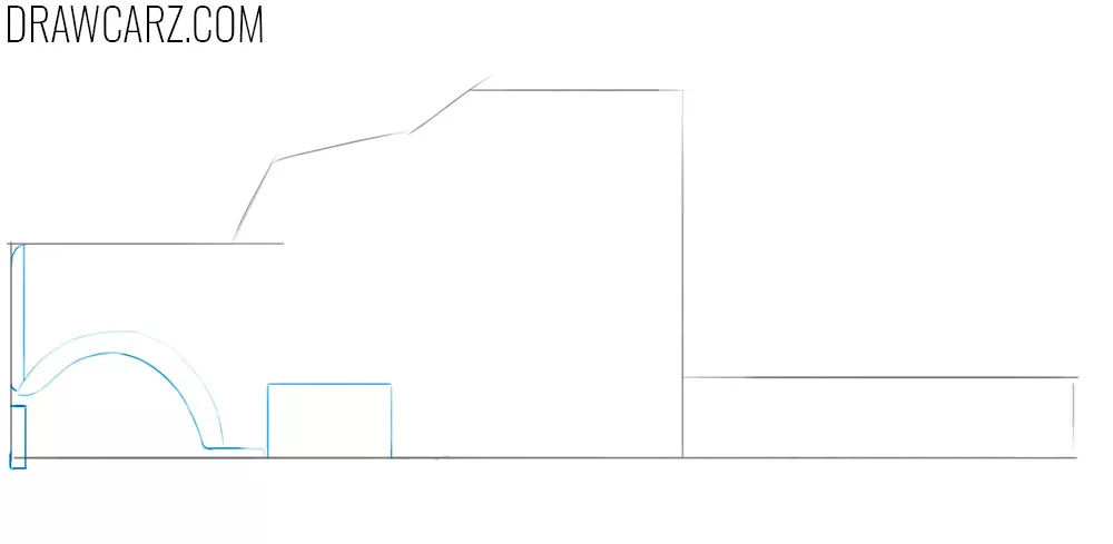 how to draw a simple semi truck