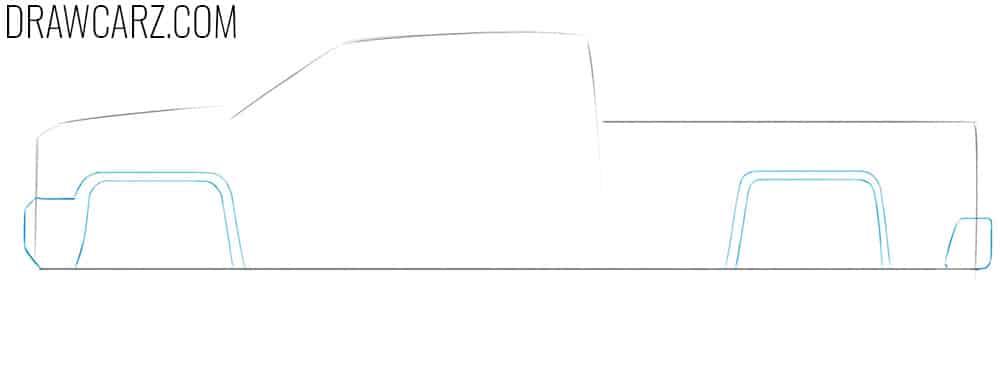 how to draw a truck easy side view