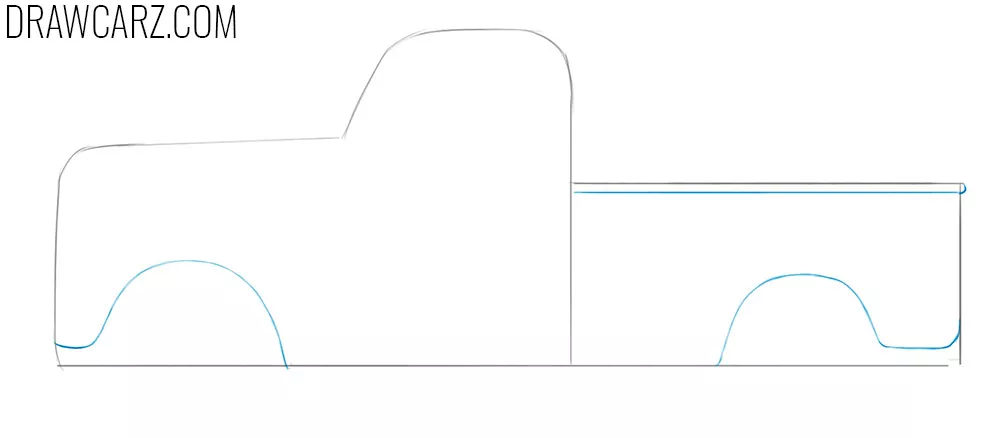 how to draw an old pickup truck