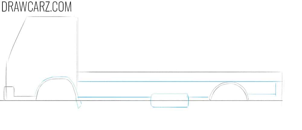 how to draw a flatbed truck easy step by step