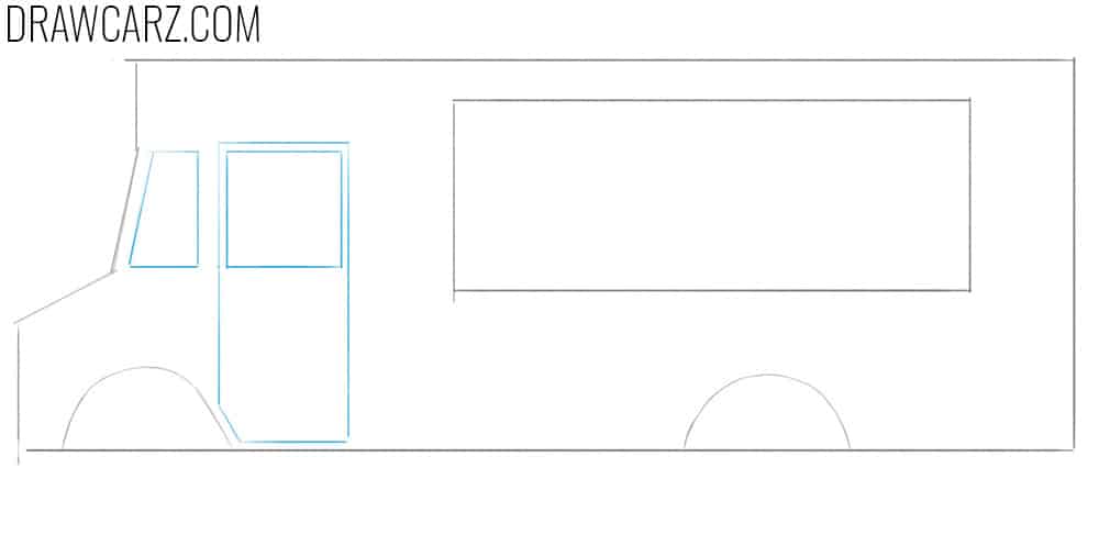 how to draw a food truck easy