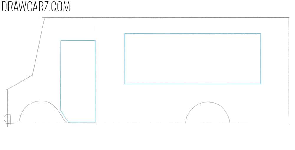 how to draw a food truck from the side