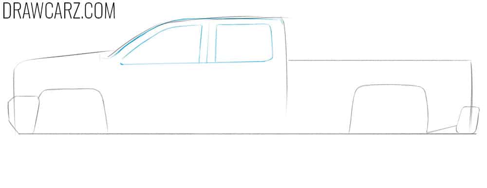 how to draw a pickup truck simple