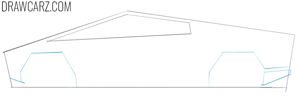 how to draw a tesla cybertruck step by step