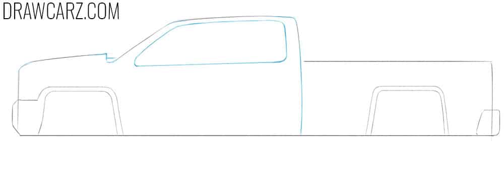 how to draw a truck easy from the side