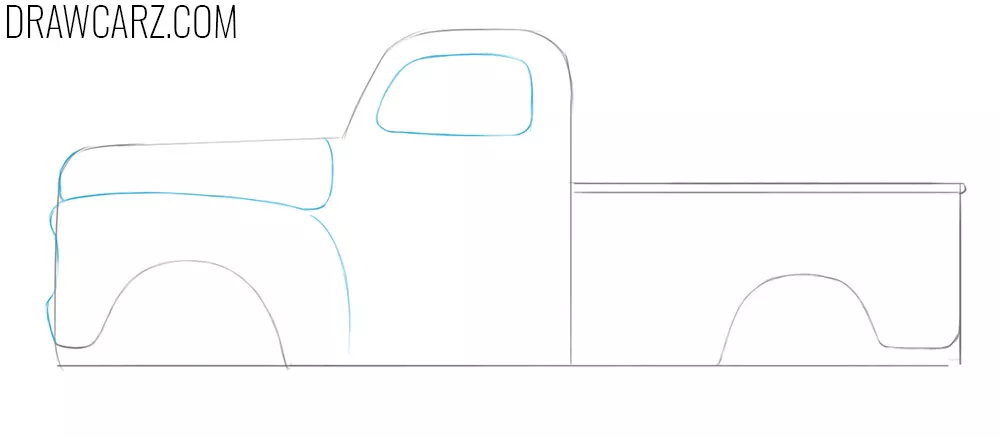 how to draw an old vintage truck