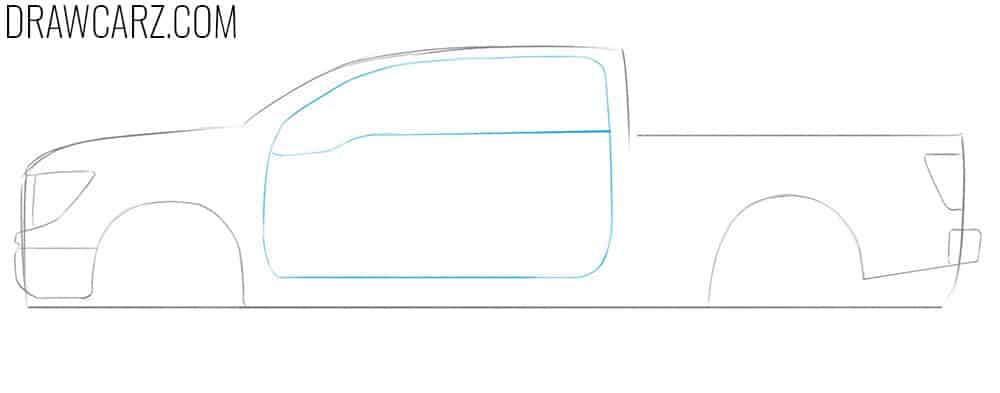 how to draw a diesel truck from the side