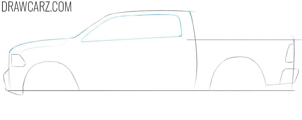 how to draw a dodge ram truck