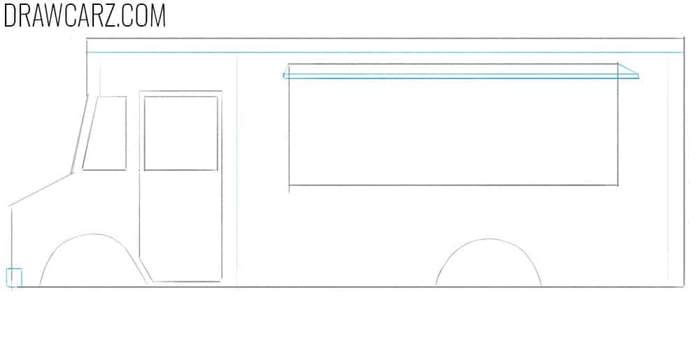 how to draw a food truck step by step