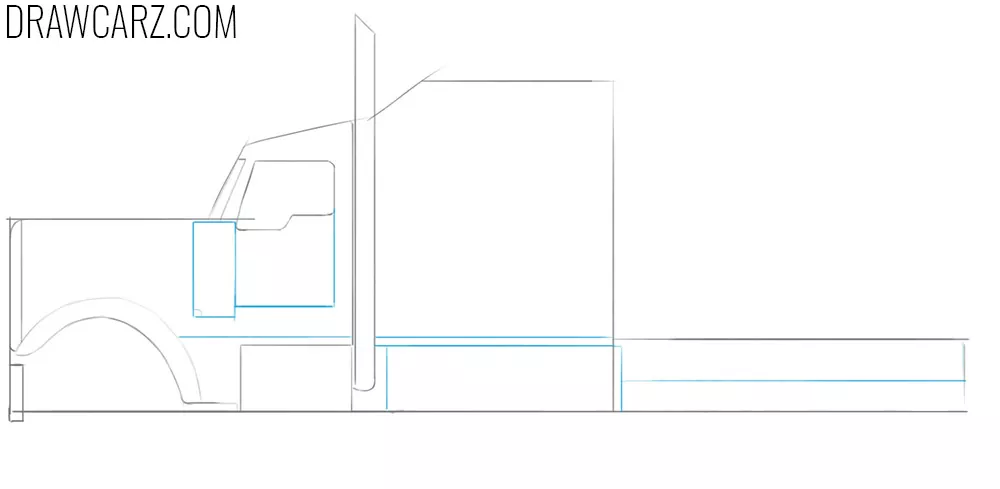 how to draw a semi truck easy step by step