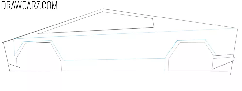 how to draw a tesla cybertruck step by step easy