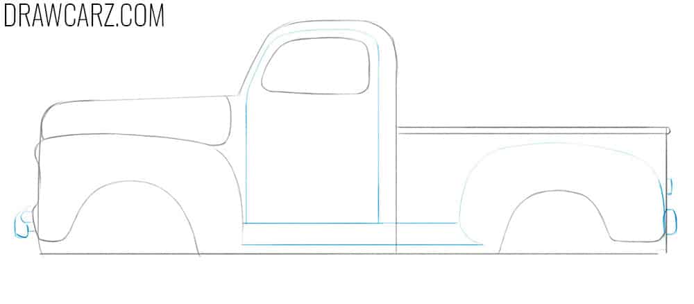 how to draw an Old Truck step by step