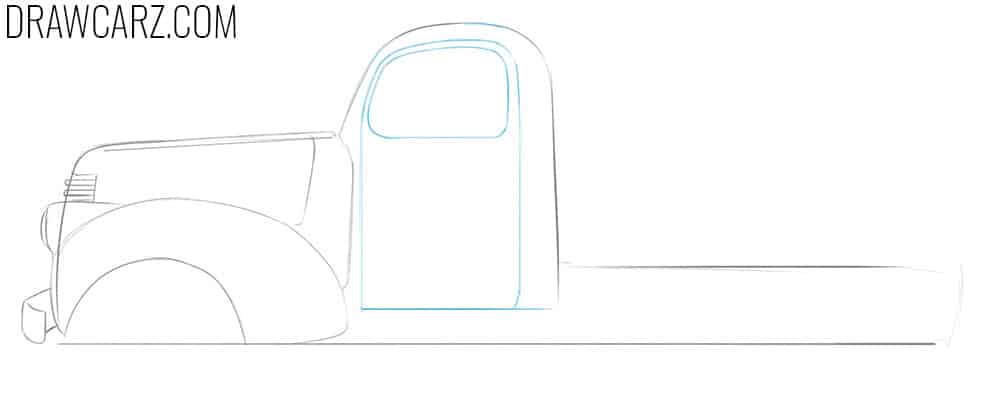how to draw an abandoned truck step by step