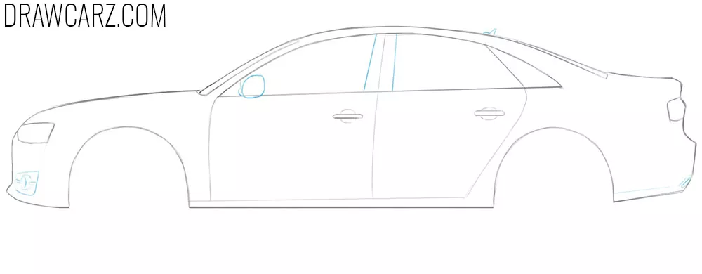 how to draw a audi sports car