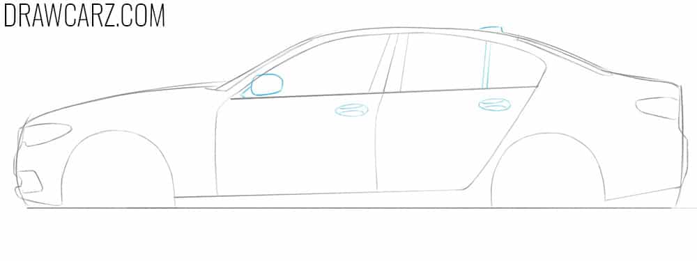 how to draw a bmw car easy