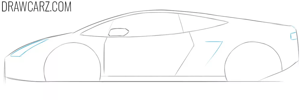 how to draw a cartoon lamborghini