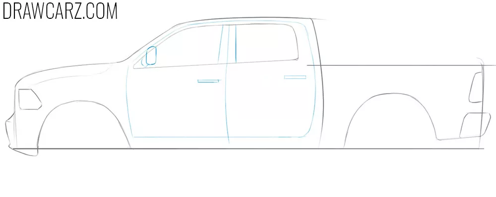 how to draw a dodge truck