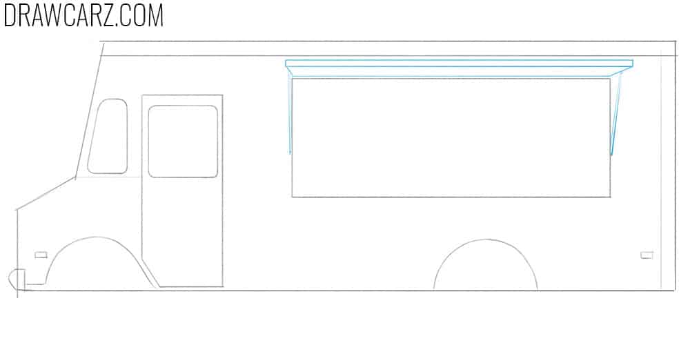 how to draw a food truck easy step by step