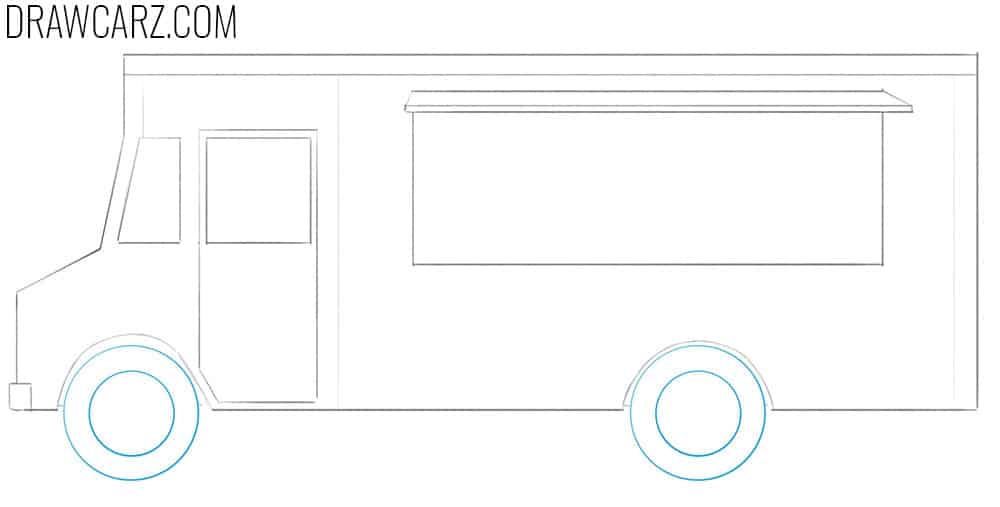 how to draw a food truck