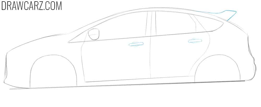 how to draw a ford focus rs step by step from the side