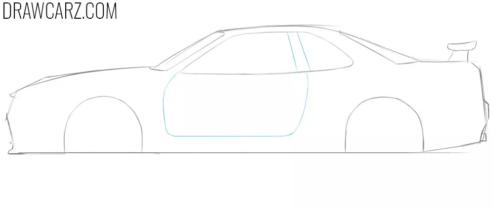 how to draw a nissan skyline gtr r34