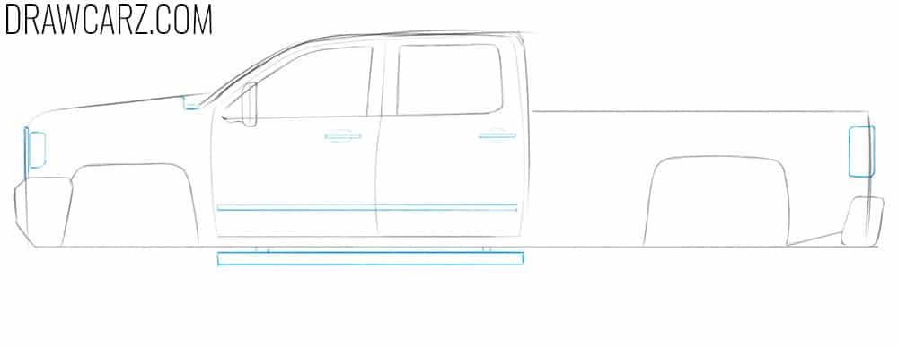 how to draw a pickup truck step by step