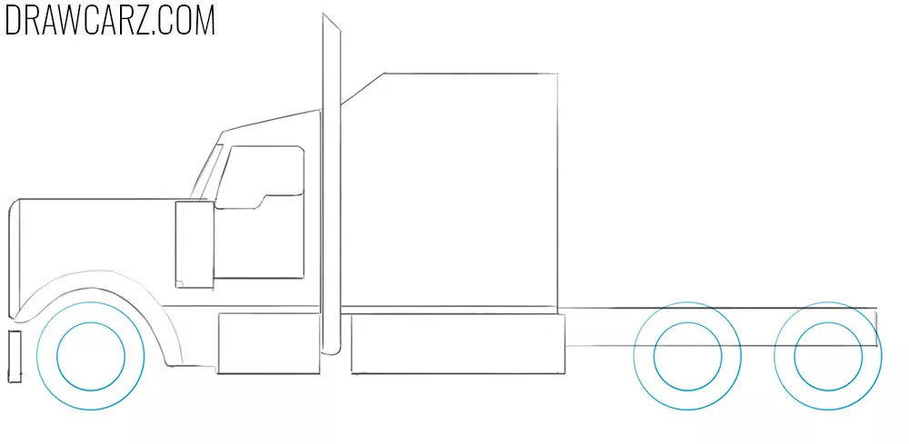 How to Draw a Semi Truck