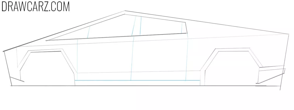 how to draw a tesla cybertruck