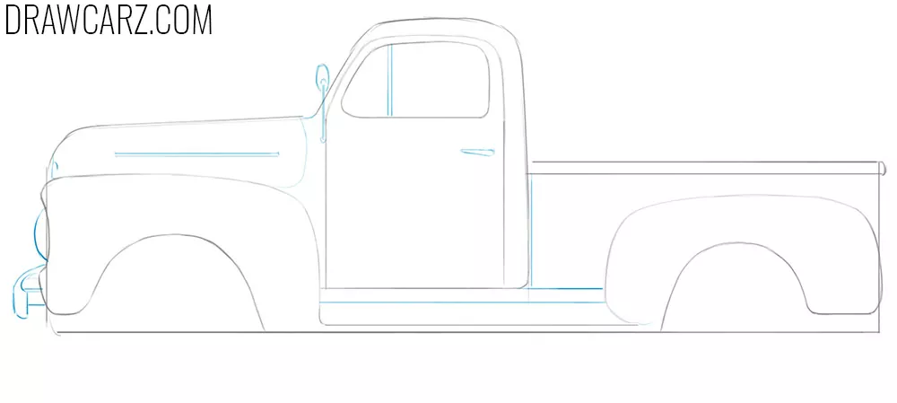 how to draw a ford truck