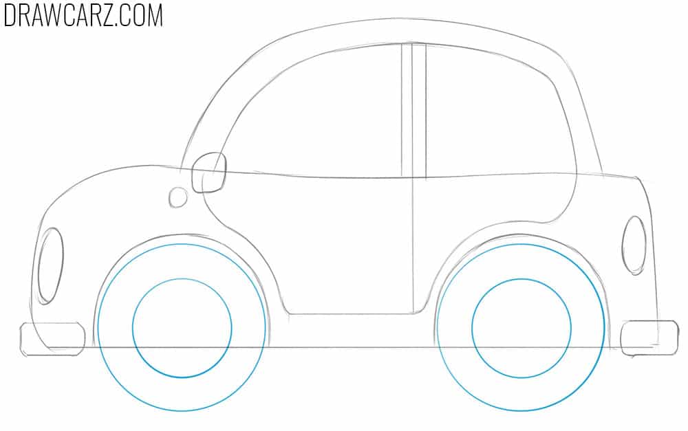 how to draw a cartoon car easy