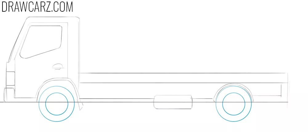 how to draw a flatbed truck step by step