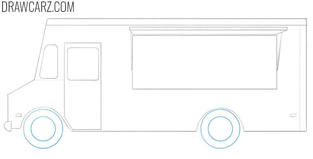 Free Food Truck Coloring Page  Food Truck Drawing Simple  nohatcc