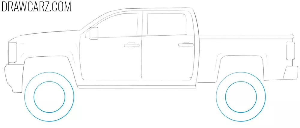 how to draw a lifted car