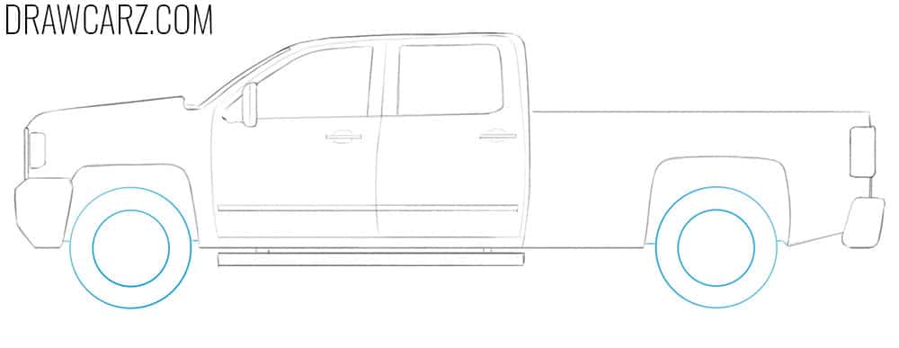 how to draw a pickup truck step by step easy