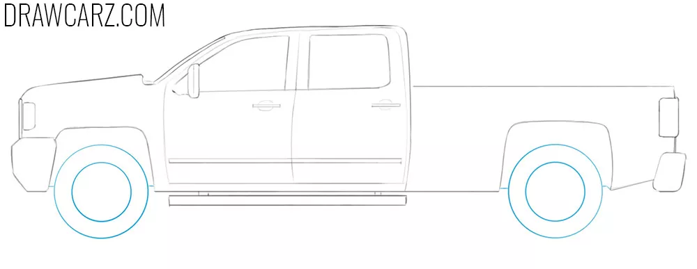 how to draw a lifted truck