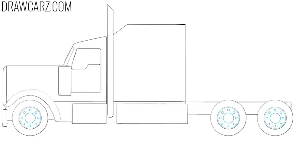 how to draw a semi truck easy