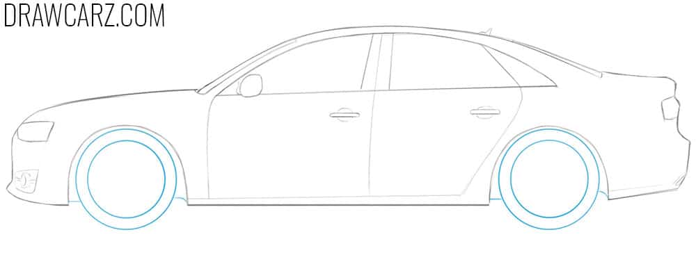 how to draw audi car easy
