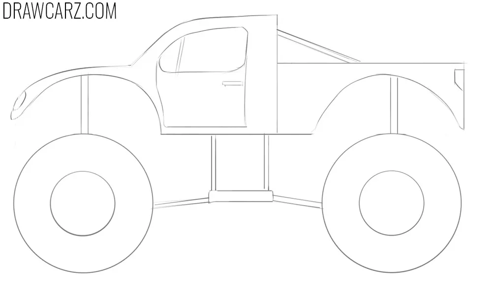 easy way to draw a monster truck