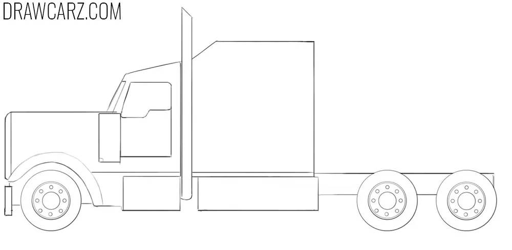 how to draw a Semi Truck