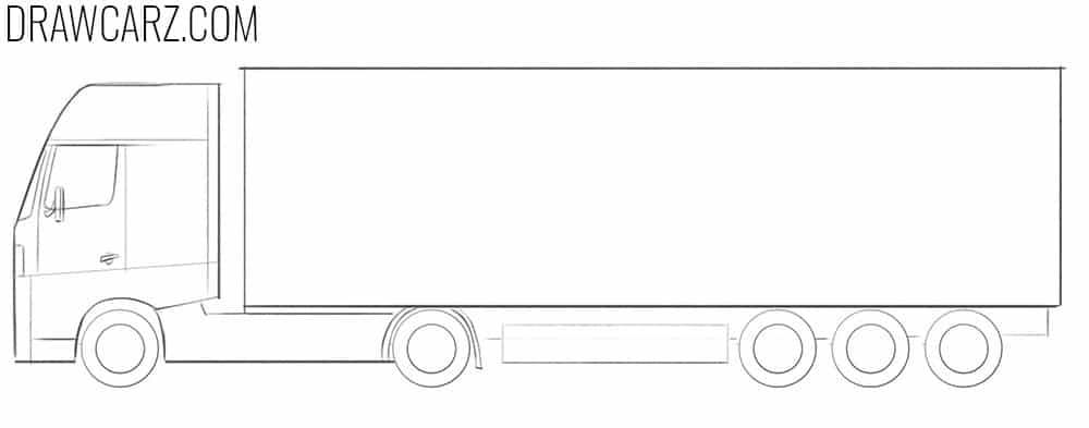 how to draw a big truck