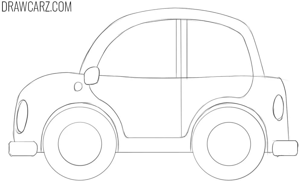 how to draw a cartoon car