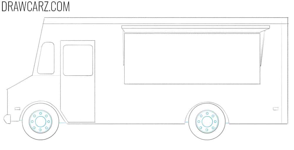 how to draw a food truck easy