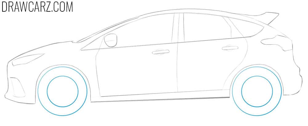 how to draw a ford focus rs step by step