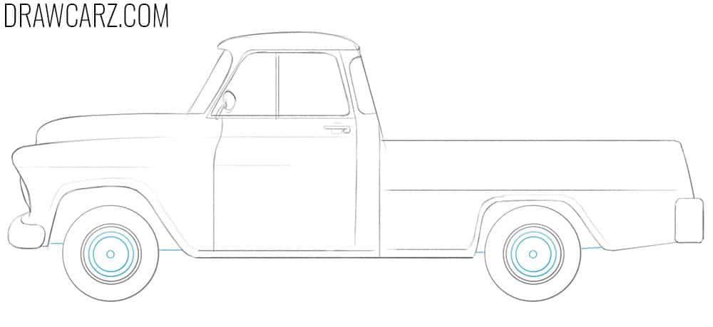 how to draw a old chevy truck step by step